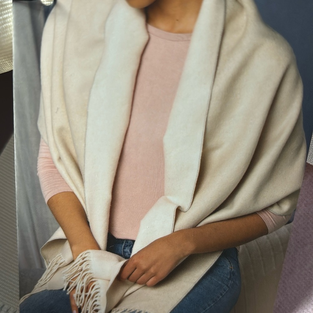 Demdaco Pink and Gray Shawl from the Giving Collection